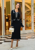 Anastasia Noir Midi Knit Dress - shoppegasi Anastasia Noir Midi Knit Dress - shoppegasi