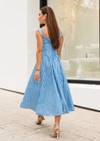 Damian Blue & White Gingham Dress - shoppegasi Damian Blue & White Gingham Dress - shoppegasi