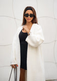 White Pearly Knit Cardigan Coat - shoppegasi White Pearly Knit Cardigan Coat - shoppegasi