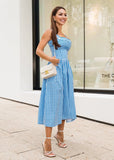 Damian Blue & White Gingham Dress - shoppegasi Damian Blue & White Gingham Dress - shoppegasi