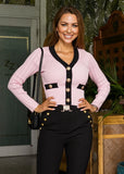 Black High - Waist Slim Pants with Gold Buttons - shoppegasi Black High - Waist Slim Pants with Gold Buttons - shoppegasi