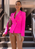Pink Double Breasted Blazer - shoppegasi Pink Double Breasted Blazer - shoppegasi
