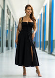 Sophisticated spring look in the Isabel Bustier Sundress – Black with fresh accents.