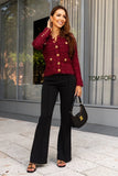 Burgundy Knit Jacket - Style Cardigan - shoppegasi