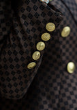 Albina Double-Breasted Blazer Gold Tone Buttons
