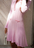Elegant Valentina Ribbed Knit Mini Dress in Soft Pink – Perfect for a chic day-to-night look with a figure-hugging fit
