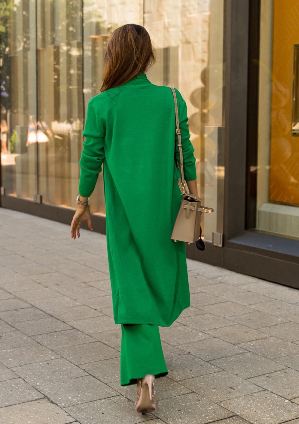 Classic Green Knitted Three-Piece Set – Perfect for Effortless Day-to-Night Styling