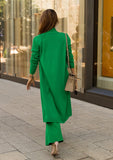 Classic Green Knitted Three-Piece Set – Perfect for Effortless Day-to-Night Styling