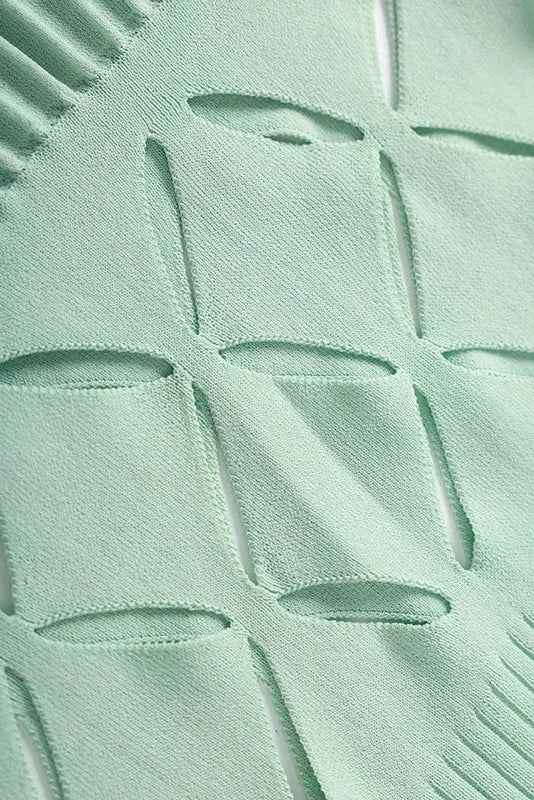 Ilaria Sage Green Cutout Knit Maxi Dress