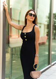 Alisa Knit Midi Dress - Royal Black