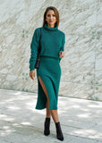 Ariana Sweater Skirt Set - Emerald Green