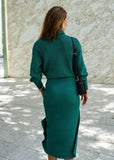 Ariana Sweater Skirt Set - Emerald Green