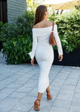 Iris Maxi Off-the-Shoulder Sweater Dress - Pure White