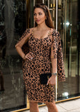 Irida Knit Midi Dress & Cardigan Set - Leopard