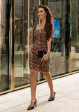 Irida Knit Midi Dress & Cardigan Set - Leopard