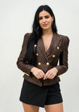 Albina Double-Breasted Blazer Gold Tone Buttons