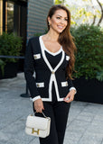 Amara Black & White Knitted Three-Piece Set