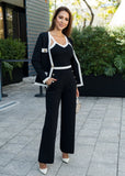 Amara Black & White Knitted Three-Piece Set