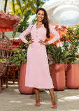 Lucia Knit Midi Dress in Blush Pink