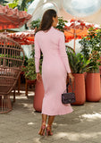 Lucia Knit Midi Dress in Blush Pink