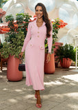 Lucia Knit Midi Dress in Blush Pink