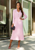 Lucia Knit Midi Dress in Blush Pink
