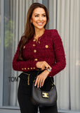 Black High-Waist Tailored Pants with Chain
