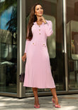 Lucia Knit Midi Dress in Blush Pink