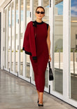 The Bordeaux Knit Midi & Cardigan Set