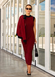 The Bordeaux Knit Midi & Cardigan Set