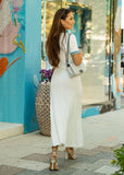 Zoe Knit & Denim Maxi Dress - White