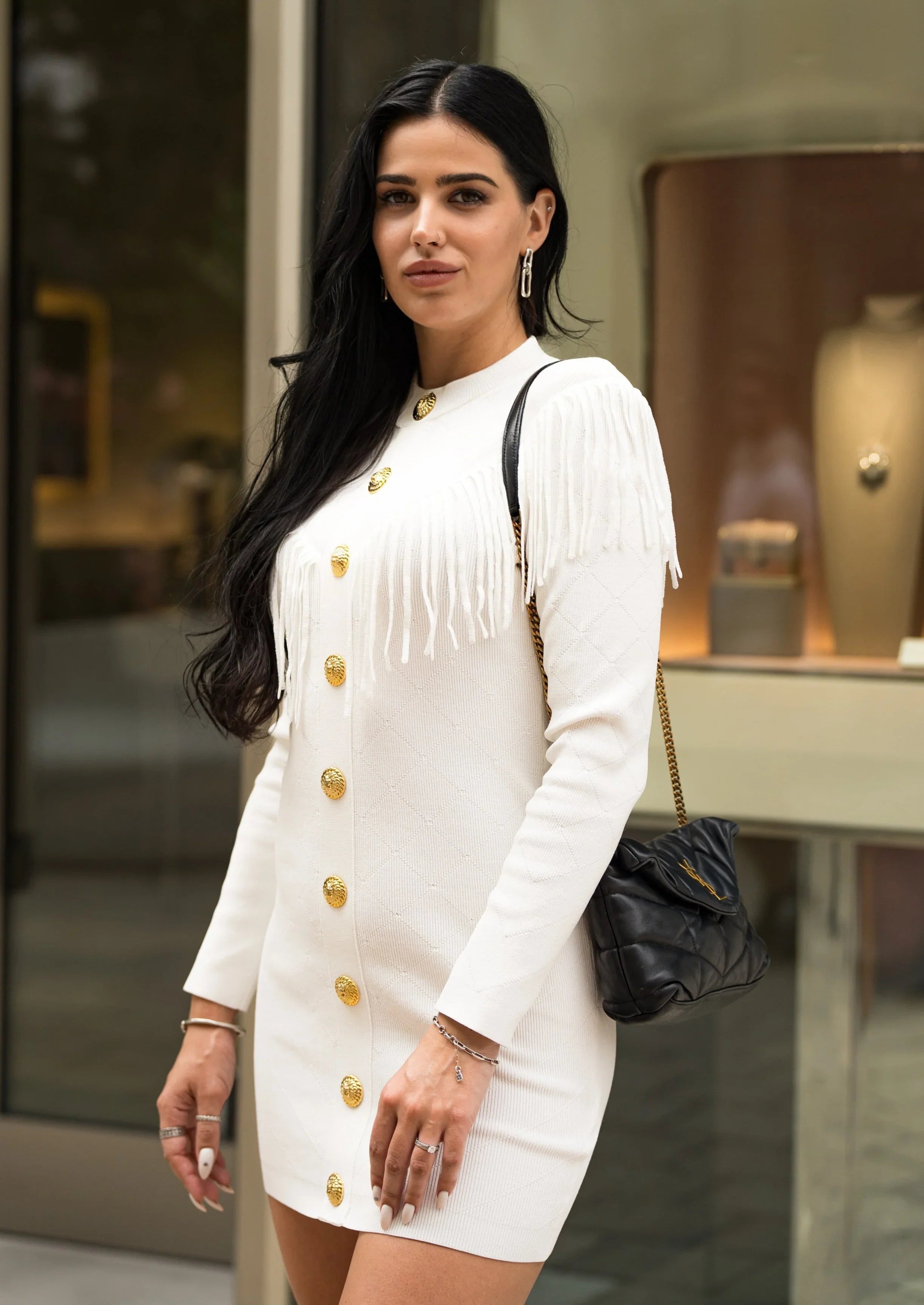 Camilla White Fringed Knit Mini Dress XS Camilla White Fringed Knit Mini Dress XS