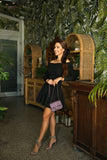 Vestido mini peplum negro Odilia