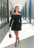 Nefeli Black Peplum Mini Dress