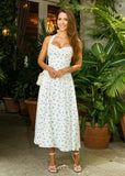 Flowing Irine floral halter neck dress with lightweight fabric and a stylish summer-ready design