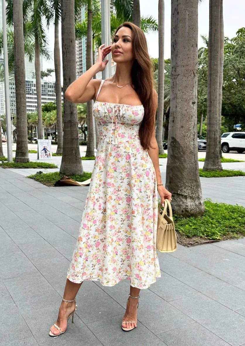 Isabel Summer Floral Bustier Dress Womens Stylish Look L Isabel Summer Floral Bustier Dress Womens Stylish Look L