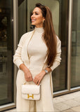 ivory knitted three-piece set knitwear set
soft knit pants and cardigan