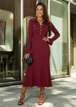 Lucia Knit Midi Dress in Burgundy - shoppegasiburgundy dressBurgundy dress color