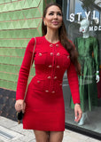 fall in love with the melody red peplum dress 🌹 featuring adorable heart buttons, it’s the ultimate blend of romance and sophistication ❤️ shop at shoppegasi!