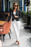 Realtor-ready women’s black double-breasted blazer with tailored fit for professional office wear