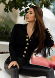 Minimalist & Elegant Black Knit Cardigan with Fringe Details – A Timeless Fall Staple