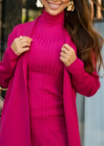 Eirini Knit Pants Set - Fuchsia Pink