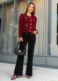 Burgundy Knit Jacket - Style Cardigan - shoppegasi