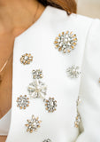Perfect for Special Occasions – White Suit Set with Crystal Embroidery"