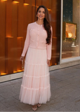 Blush tulle set styled for weddings, parties, and special occasions