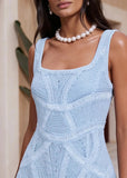 Capri Sky Blue Crochet Mini Dress