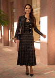 Black & Gold Knit Cardigan & Maxi Dress Set