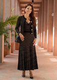 Black & Gold Knit Cardigan & Maxi Dress Set