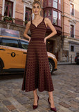 Burgundy & Gold Knit Cardigan & Maxi Dress Set