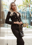 Black double breasted blazer and pants suit by ShopPegasi